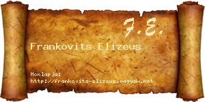 Frankovits Elizeus névjegykártya